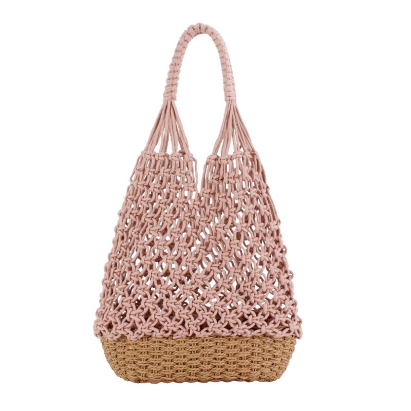画像4: Rope woven basket tote bag 　ロープ編み籠かごトートバッグ (4)