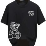 画像2: kaws Teddy Bear Print Round Neck Short Sleeve T-Shirt ユニセックス 男女兼用カウズベア熊テディーベアプリントラウンドネック Tシャツ (2)