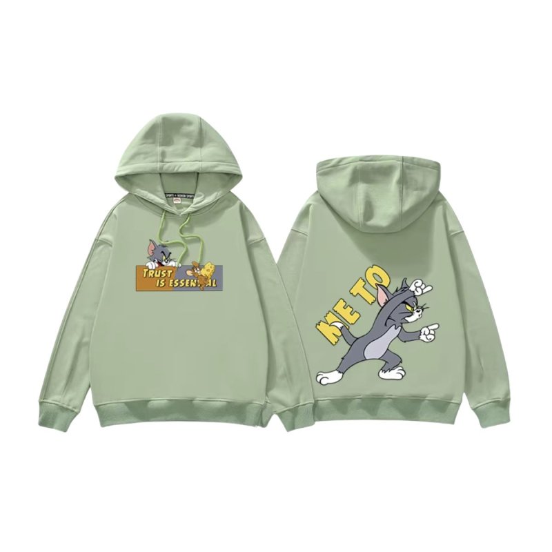 画像4: Tom and Jerry ME TO  ONLY YOU hoodie  ペアやファミリーで トム＆ジェリー ロゴ入り オーバーサイズ スウェット パーカーユニセックス 男女兼用 幅広いサイズ (4)
