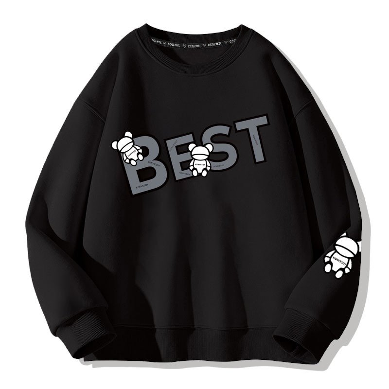 画像3:  Unisex BEST Bear print sweatshirt pullover  男女兼用 ユニセックスベストベア熊プリントロングスリーブトレーナー プルオーバー (3)