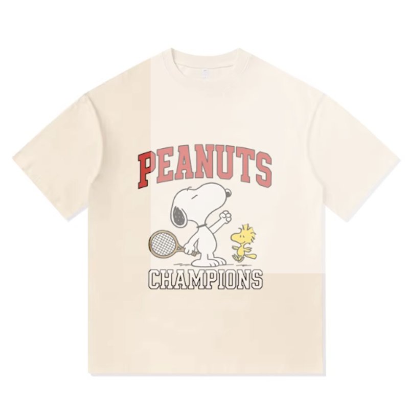 画像6: Snoopy x Champion Print round neck short sleeve T-shirt  ユニセックス 男女兼用スヌーピー×チャンピオンプリントラウンドネック Tシャツ (6)