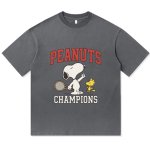 画像1: Snoopy x Champion Print round neck short sleeve T-shirt  ユニセックス 男女兼用スヌーピー×チャンピオンプリントラウンドネック Tシャツ (1)