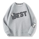 画像1:  Unisex BEST Bear print sweatshirt pullover  男女兼用 ユニセックスベストベア熊プリントロングスリーブトレーナー プルオーバー (1)
