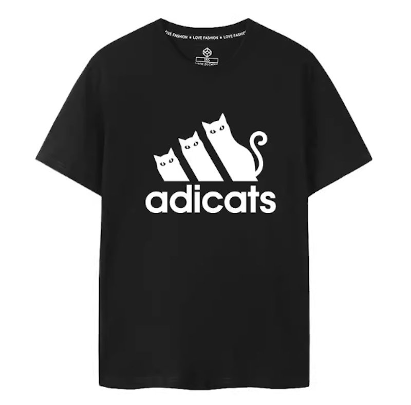 画像2: adicats print round neck short sleeve T-shirt  ユニセックス 男女兼用adicats アディキャッツプリントラウンドネック Tシャツ (2)