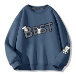 画像4:  Unisex BEST Bear print sweatshirt pullover  男女兼用 ユニセックスベストベア熊プリントロングスリーブトレーナー プルオーバー (4)