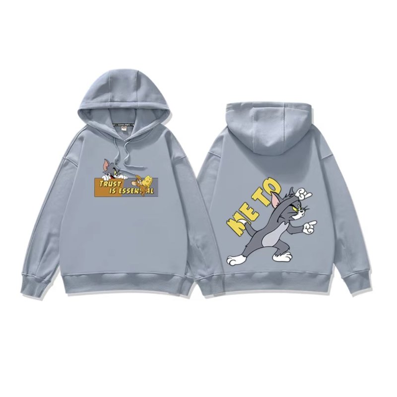 画像5: Tom and Jerry ME TO  ONLY YOU hoodie  ペアやファミリーで トム＆ジェリー ロゴ入り オーバーサイズ スウェット パーカーユニセックス 男女兼用 幅広いサイズ (5)