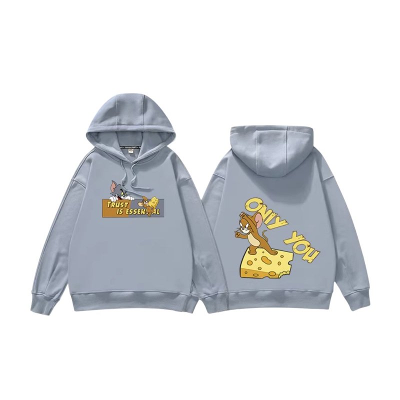 画像11: Tom and Jerry ME TO  ONLY YOU hoodie  ペアやファミリーで トム＆ジェリー ロゴ入り オーバーサイズ スウェット パーカーユニセックス 男女兼用 幅広いサイズ (11)