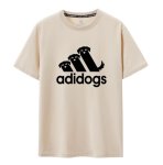画像1: adidogs print round neck short sleeve T-shirt  ユニセックス 男女兼用adidogsアディドッグプリントラウンドネック Tシャツ (1)