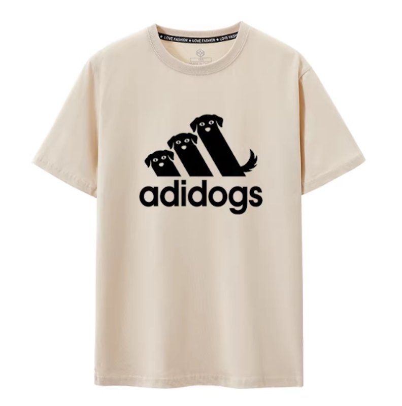 画像1: adidogs print round neck short sleeve T-shirt  ユニセックス 男女兼用adidogsアディドッグプリントラウンドネック Tシャツ (1)