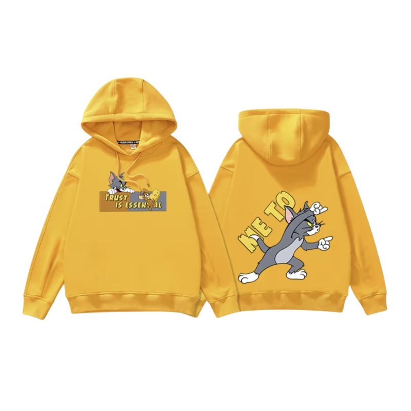 画像6: Tom and Jerry ME TO  ONLY YOU hoodie  ペアやファミリーで トム＆ジェリー ロゴ入り オーバーサイズ スウェット パーカーユニセックス 男女兼用 幅広いサイズ (6)