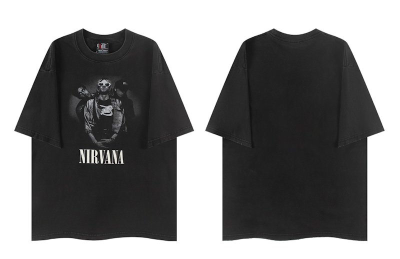 画像3: Nirvana vintage style Print round neck short sleeve T-shirt  ユニセックス 男女兼用ニルヴァーナビンテージスタイルフォトプリントラウンドネック Tシャツ (3)