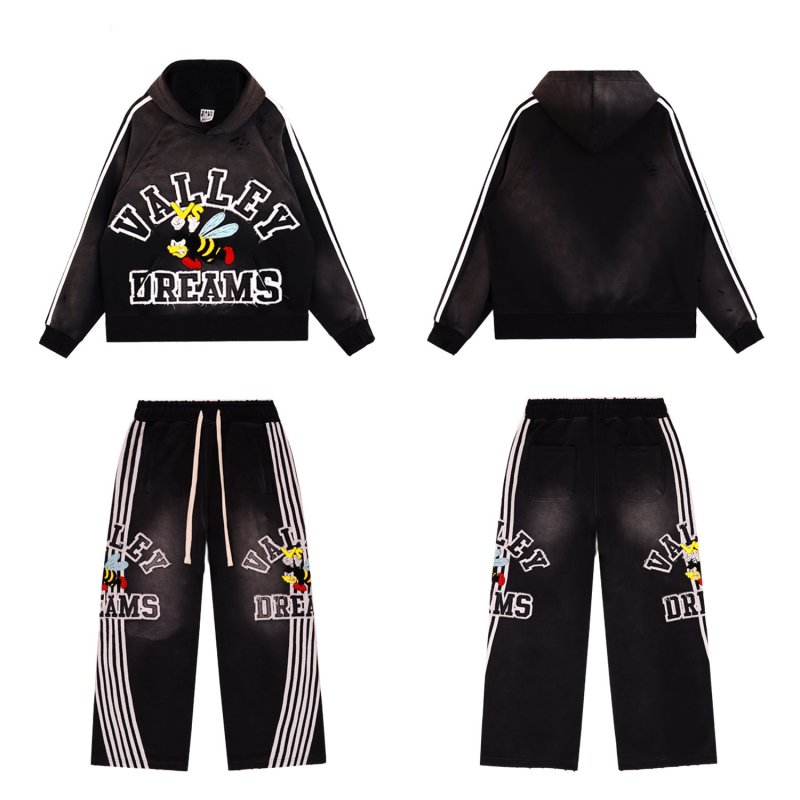 画像1: Vale Anthem Bee & Logo Hoodie + Pants Set 　ユニセックス男女兼用 Vale Anthem蜂＆ロゴフーディ+パンツセットアップ (1)