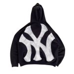 画像2: BIG NY Noodle letter printed Graffiti Print Vintage Hoodie ユニセックス 男女兼用 NY Noodle 落書き風 グラフィティ ロゴ 古着風 ヴィンテージ風 スウェットパーカー (2)