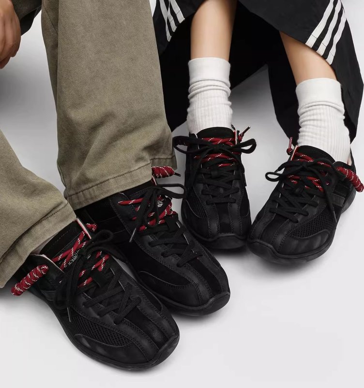 画像7: Unisex Color Block Distressed Leather Lace-Up Sneakers.shoes　 ユニセックス男女兼用レトロカラーブロックダメージレザーレースアップスニーカーカジュアルシューズ (7)