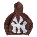 画像4: BIG NY Noodle letter printed Graffiti Print Vintage Hoodie ユニセックス 男女兼用 NY Noodle 落書き風 グラフィティ ロゴ 古着風 ヴィンテージ風 スウェットパーカー (4)