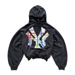 画像3: BIG NY Noodle letter art printed Vintage Hoodie ユニセックス 男女兼用 NY Noodle アート風 ロゴ 古着風 ヴィンテージ風 スウェットパーカー (3)