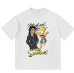 画像4: Bart Simpson x Michael Jackson round neck short sleeve T-shirt  ユニセックス 男女兼用バートシンプソン×マイケルジャクソンプリントラウンドネック Tシャツ (4)