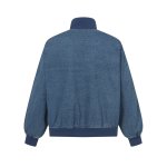 画像2: Three-line denim stand-collar zip-up jacket MA1 bomber jacket　ユニセックス 男女兼用 デニム3本ライン スタンドカラージップアップジャケットスタジャンMA1ボンバージャケット (2)