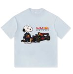 画像4: Snoopy x F1 Red Bull round neck short sleeve T-shirt  ユニセックス 男女兼用スヌーピー×F1レッドブルプリントラウンドネック Tシャツ (4)