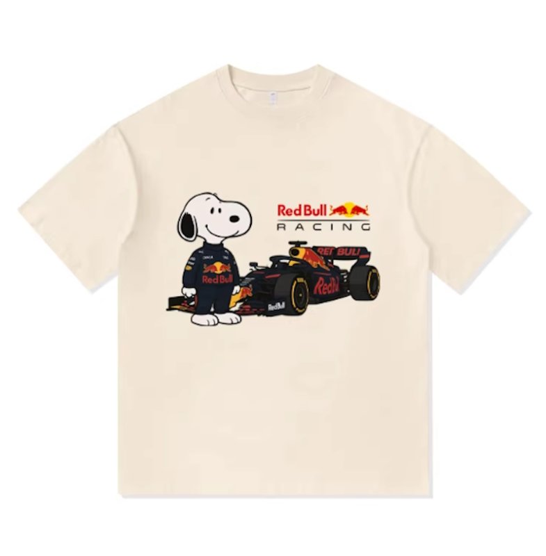画像3: Snoopy x F1 Red Bull round neck short sleeve T-shirt  ユニセックス 男女兼用スヌーピー×F1レッドブルプリントラウンドネック Tシャツ (3)