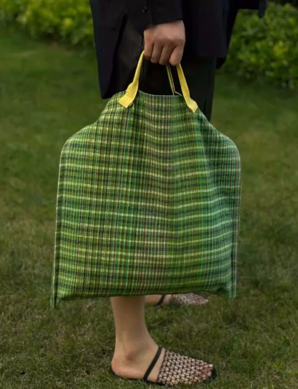 画像2: Green Check Large Capacity Tote Bag　ユニセックスグリーンチェックラージキャパシティトートショルダーバッグ (2)
