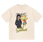 画像2: Bart Simpson x Michael Jackson round neck short sleeve T-shirt  ユニセックス 男女兼用バートシンプソン×マイケルジャクソンプリントラウンドネック Tシャツ (2)