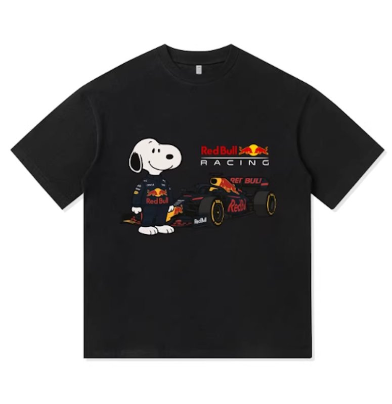 画像5: Snoopy x F1 Red Bull round neck short sleeve T-shirt  ユニセックス 男女兼用スヌーピー×F1レッドブルプリントラウンドネック Tシャツ (5)