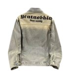 画像1: Alphabet logo washed denim jacket　ユニセックス 男女兼用 アルファベットロゴウォッシュデニムGジャンジャケット (1)