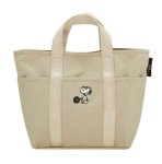 画像2: Snoopy one-point embroidered canvas tote shopping bag　ユニセックススヌーピーワンポイント刺繍 キャンバストートショッピングバッグ (2)