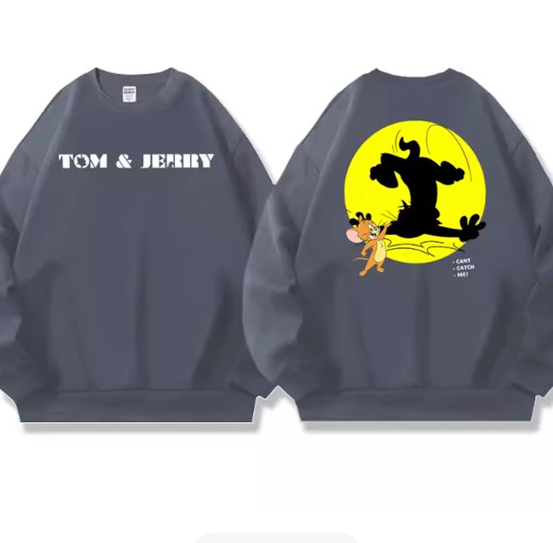 画像5: Silhouette Tom & Jerry Print Print round neck long sleeve T-shirt  ユニセックス 男女兼用シルエット トム＆ジェリープリントラウンドネック スウェットトレーナー (5)
