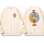 画像3: Circle Tom and Jerry Print round neck long sleeve T-shirt  ユニセックス 男女兼用サークル トム＆ジェリープリントラウンドネック スウェットトレーナー (3)