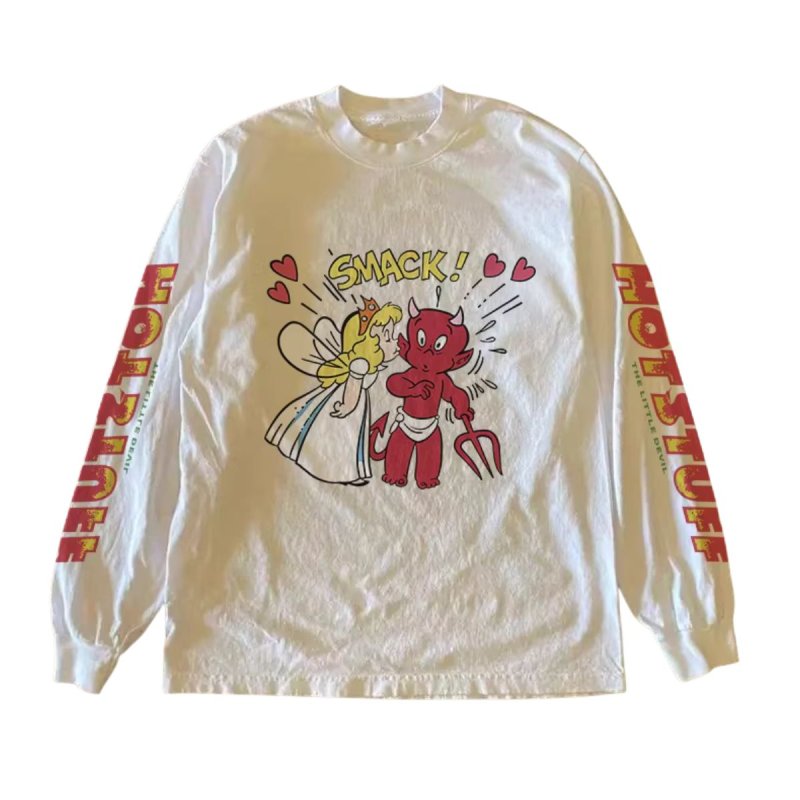 画像5: Hot Stuff Little Devil x Princess Vintage Style Long Sleeve T-Shirt　ホットスタッフ リトルデビル×プリンセスビンテージスタイルロングスリーブTシャツ ユニセックス 男女兼用 (5)