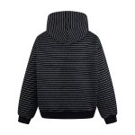 画像6: Letter logo embroidered terry cloth striped hoodie ユニセックス 男女兼用ストライプボーダーレターロゴ刺繍フーディスウェット (6)