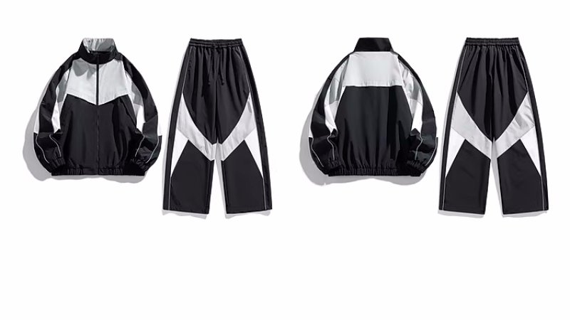 画像5: Unisex  American color block casual sports jacket and pants suit Jacket + Pant ユニセックス 男女兼用 アメリカンカラーブロックカジュアルスポーツテイストジャケット&パンツセットアップスーツ  上下 (5)