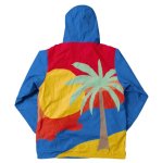 画像3:  men and women Hawaiian Coconut Tree Print Loose Half-Zip Windbreaker Jacket 　メンズ ユニセックス 男女兼用 ハワイアンココナッツツリープリントルーズハーフジップウインドブレーカージャケット (3)