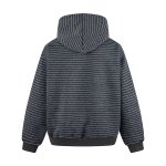 画像7: Letter logo embroidered terry cloth striped hoodie ユニセックス 男女兼用ストライプボーダーレターロゴ刺繍フーディスウェット (7)