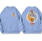 画像4: Circle Tom and Jerry Print round neck long sleeve T-shirt  ユニセックス 男女兼用サークル トム＆ジェリープリントラウンドネック スウェットトレーナー (4)
