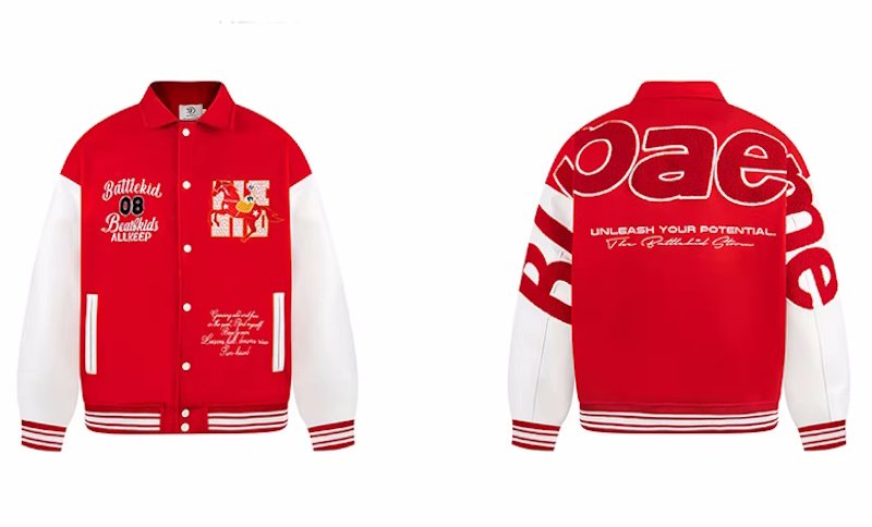 画像2:  men and women DARKAGE  Horse Embroidered Baseball Jacket 　メンズ ユニセックス 男女兼用DARKAGEホース刺繍ベースボールジャケット スタジャンスタジャン ブルゾン ジャケット (2)