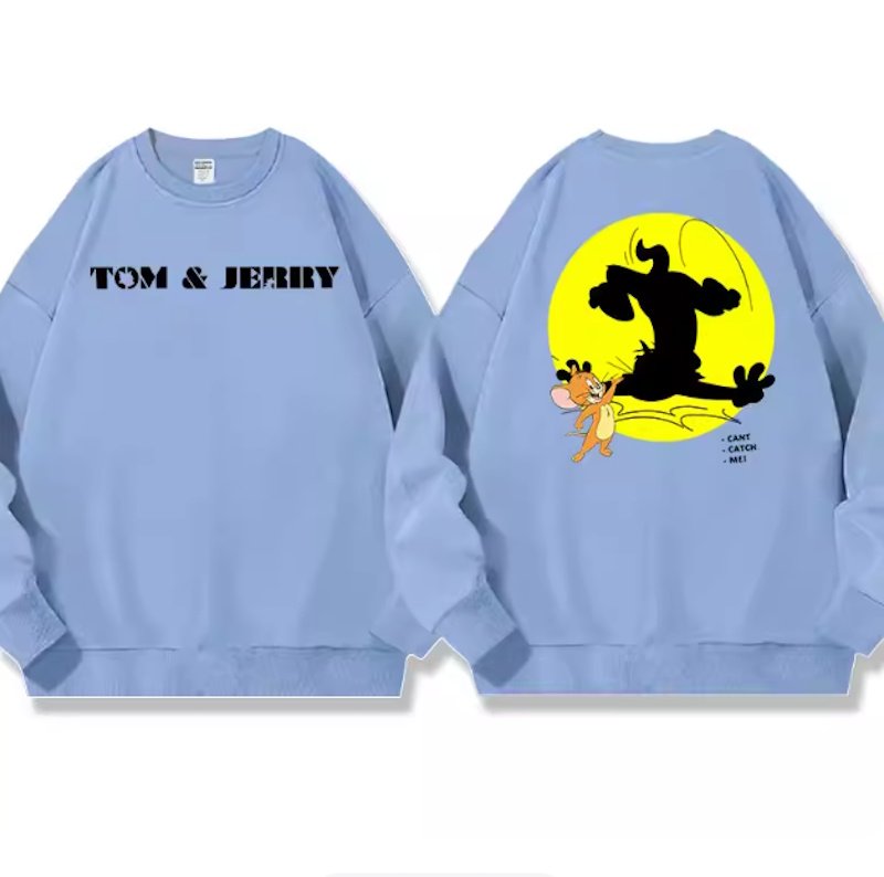 画像1: Silhouette Tom & Jerry Print Print round neck long sleeve T-shirt  ユニセックス 男女兼用シルエット トム＆ジェリープリントラウンドネック スウェットトレーナー (1)