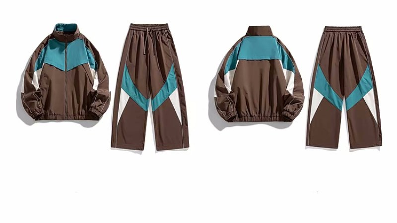 画像6: Unisex  American color block casual sports jacket and pants suit Jacket + Pant ユニセックス 男女兼用 アメリカンカラーブロックカジュアルスポーツテイストジャケット&パンツセットアップスーツ  上下 (6)