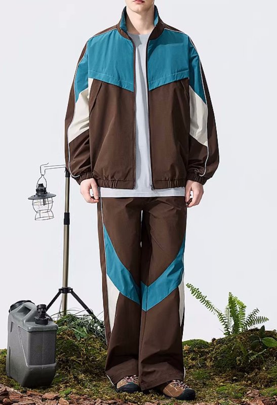 画像11: Unisex  American color block casual sports jacket and pants suit Jacket + Pant ユニセックス 男女兼用 アメリカンカラーブロックカジュアルスポーツテイストジャケット&パンツセットアップスーツ  上下 (11)