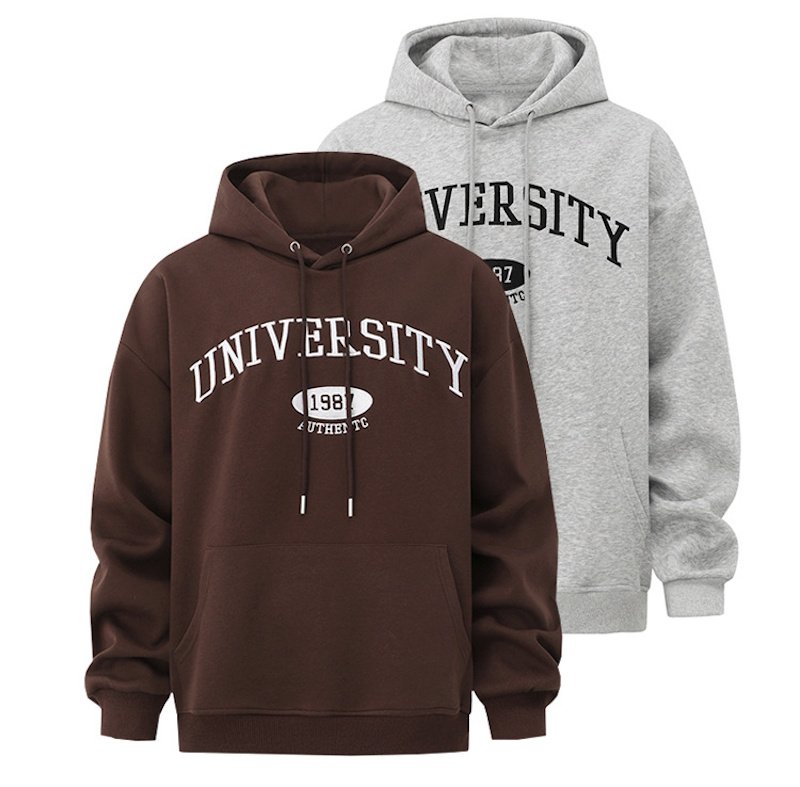 画像6:  Unisex University logo hoodie long-sleeved hooded pullover sweater  ユニセックス 男女兼用ユニバーシティー 長袖 フーディパーカー (6)
