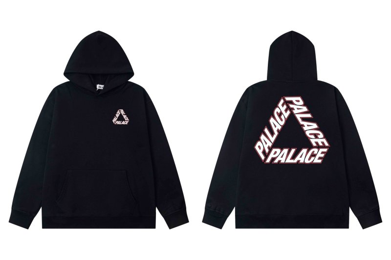 画像1: Men's Unisex PALACE TRIANGLE Design loose oversize long-sleeved hooded pullover sweater  ユニセックス 男女兼用PALACEオーバーサイズ 長袖 フーディパーカー (1)