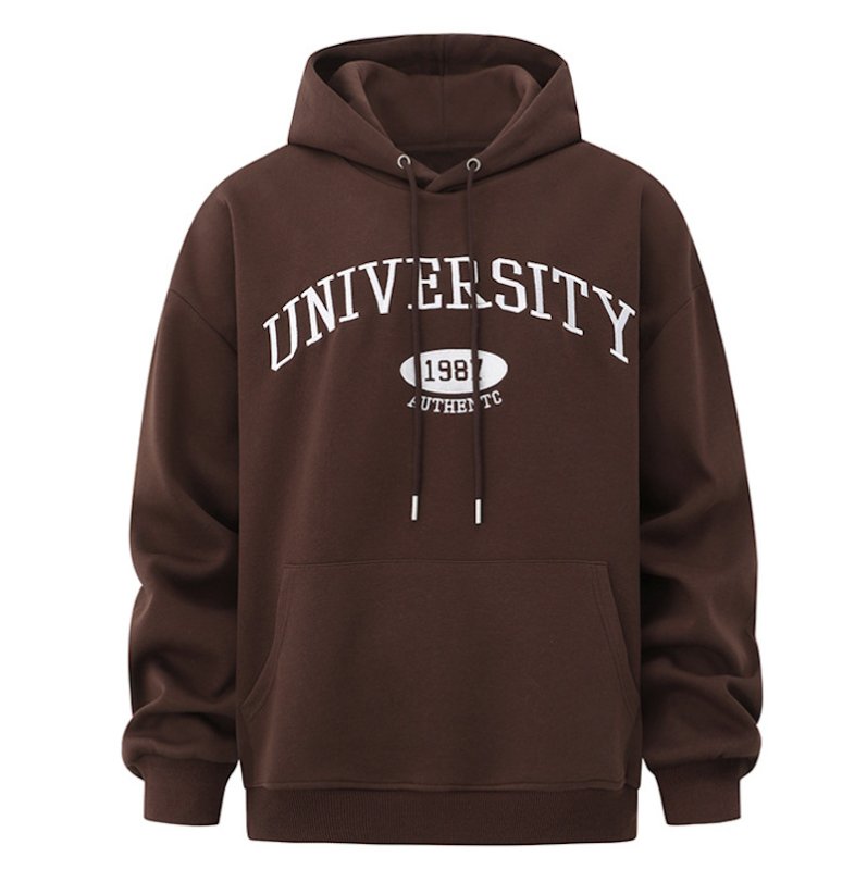 画像3:  Unisex University logo hoodie long-sleeved hooded pullover sweater  ユニセックス 男女兼用ユニバーシティー 長袖 フーディパーカー (3)