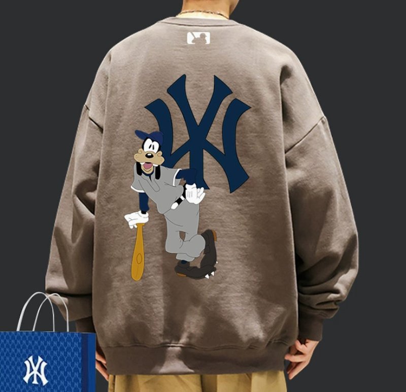 画像5:  MFMLBNY Goofy & Baseball round neck long sleeve Sweatshirts  ユニセックス 男女兼用グーフィー＆ベースボールラウンドネック スウェットトレーナー (5)