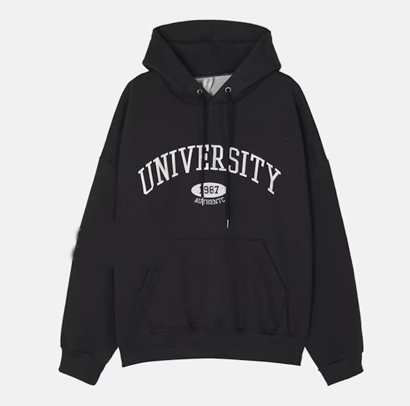 画像2:  Unisex University logo hoodie long-sleeved hooded pullover sweater  ユニセックス 男女兼用ユニバーシティー 長袖 フーディパーカー (2)