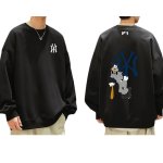 画像4:  MFMLBNY Goofy & Baseball round neck long sleeve Sweatshirts  ユニセックス 男女兼用グーフィー＆ベースボールラウンドネック スウェットトレーナー (4)