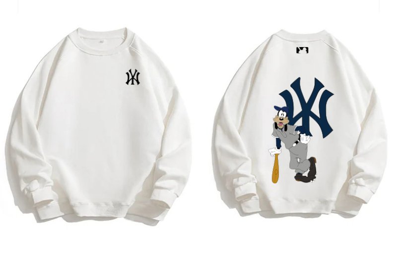 画像2:  MFMLBNY Goofy & Baseball round neck long sleeve Sweatshirts  ユニセックス 男女兼用グーフィー＆ベースボールラウンドネック スウェットトレーナー (2)