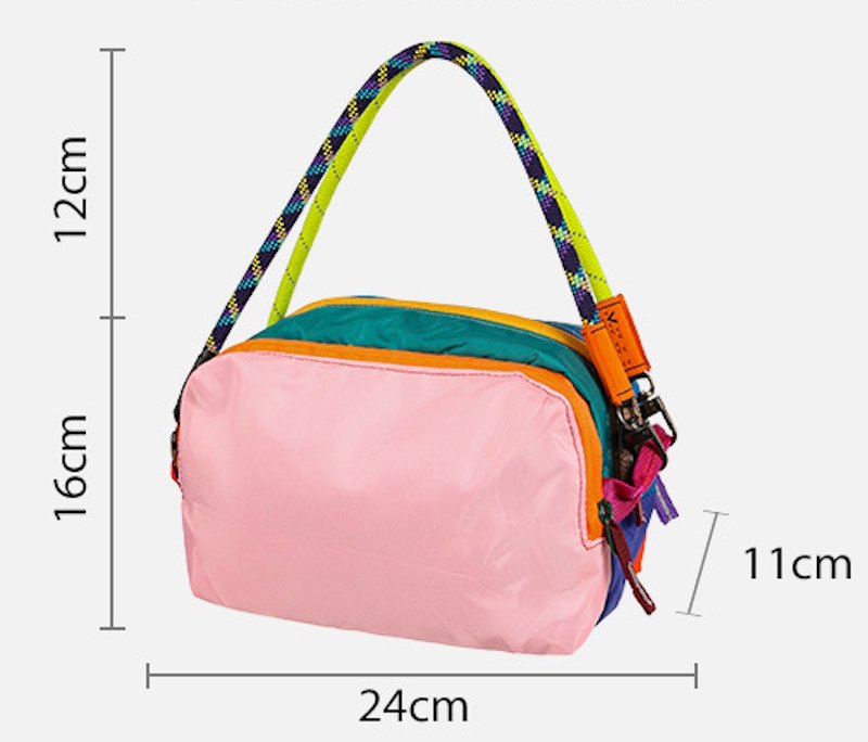 画像5: Dopamine Color Block Rope Handle Tote Shoulder Bag　ユニセックスドーパミンカラーブロックロープハンドルトートショルダーバッグ  (5)