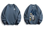 画像1:  MFMLBNY Goofy & Baseball round neck long sleeve Sweatshirts  ユニセックス 男女兼用グーフィー＆ベースボールラウンドネック スウェットトレーナー (1)
